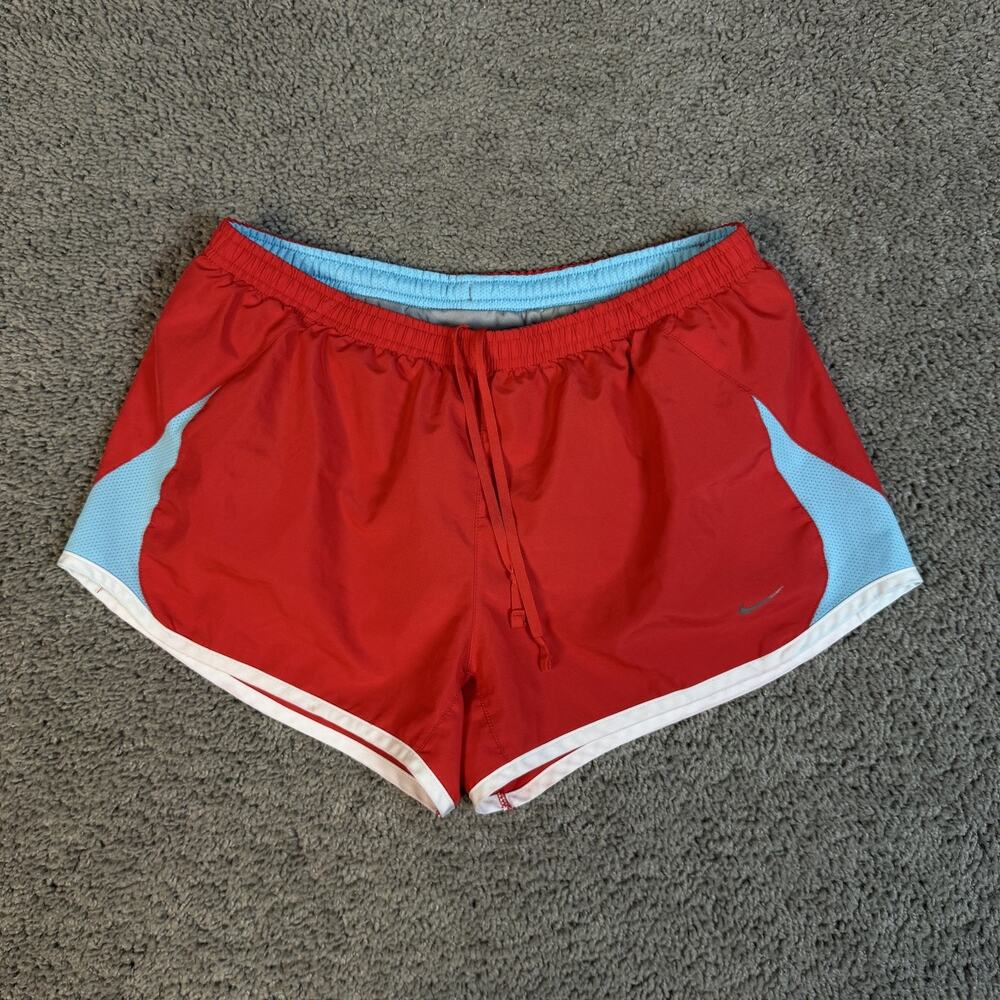 Nike Shorts Womens M Red Athletic Drawstring Elastic Waist Pockets 3 In Inseam